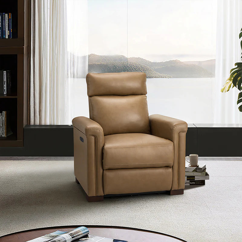 Lea 36.02 Wide Genuine Leather Power Recliner