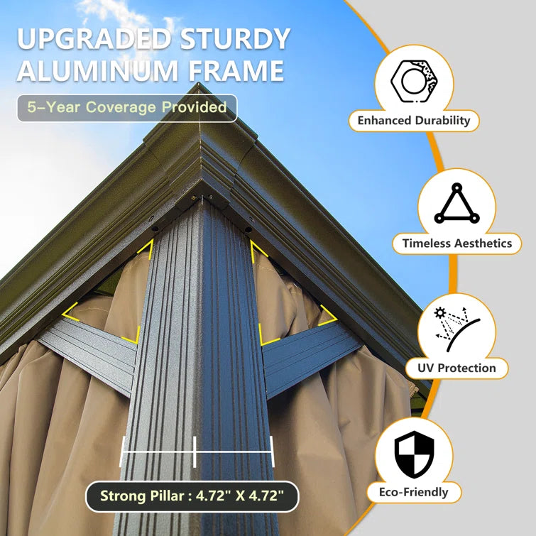 Calaro 12 Ft. W x 10 Ft. D Galvanized Steel Patio Gazebo