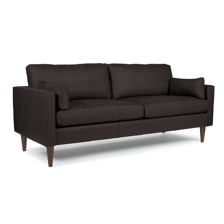 Gaia 81 Genuine Leather Square Arm Sofa