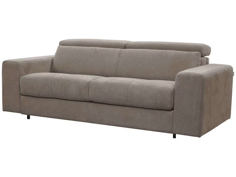 Canape droit convertible MODENA 3 pl Tissu taupe
