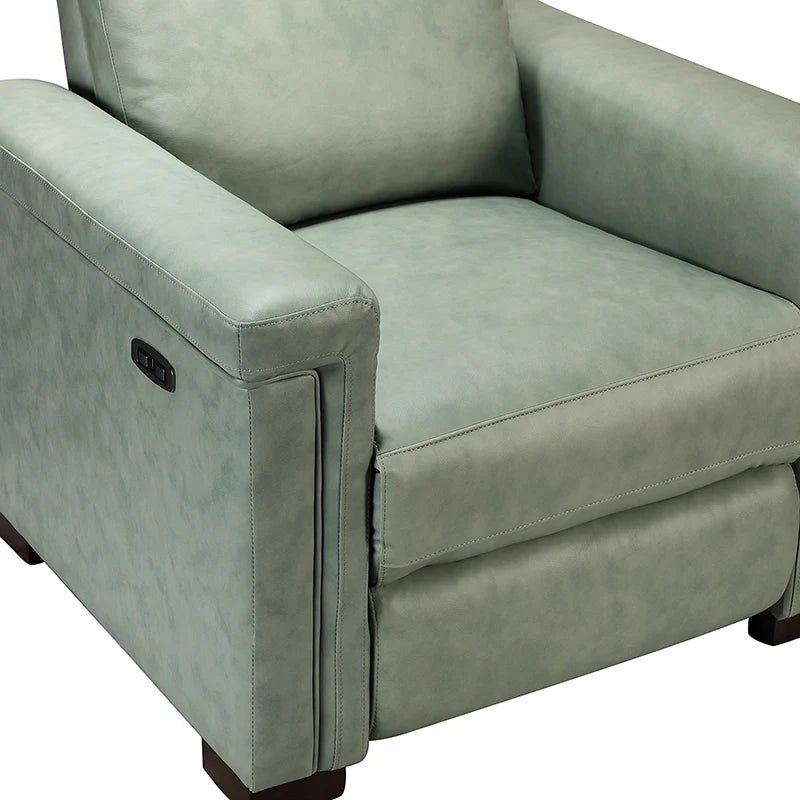 Lea 36.02 Wide Genuine Leather Power Recliner