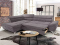 Canapé d'angle gauche/droite convertible TWIN 4 pl Tissu gris