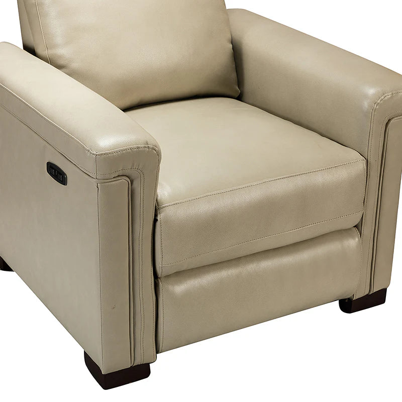 Lea 36.02 Wide Genuine Leather Power Recliner