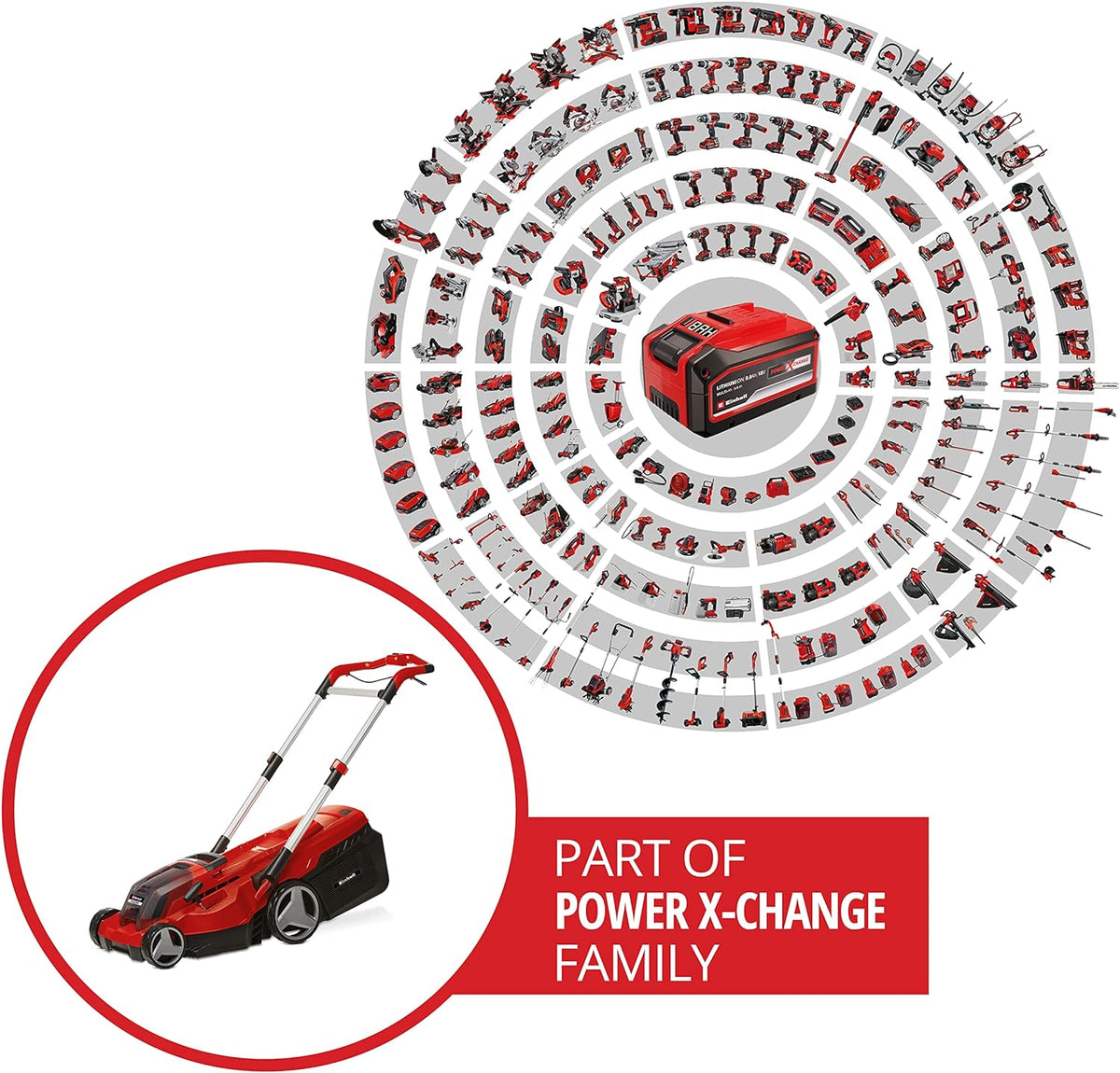 Einhell Power X-Change RASARRO 36/38 Cordless Lawnmower With Battery