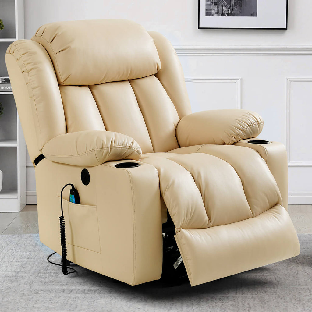 💥Clearance Sale🔥 Mcombo Electric lift Recliner sofa with massage and heating functions. 3 positions. 2 side pockets and cup holders. USB ports!