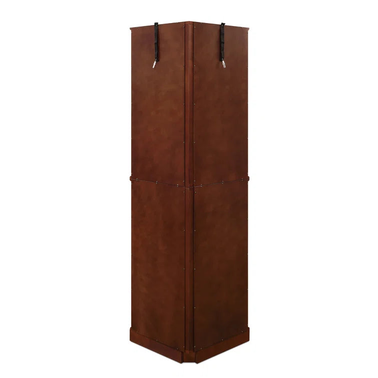 Schmidt Wood/Glass Lighted Corner Curio Cabinet 72 H