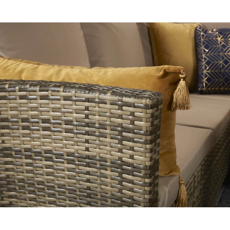 Camila Wicker 9 - Person Garden Lounge Set with Cushions