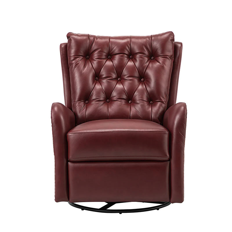 Francisco Genuine Leather Manual Swivel Recliner