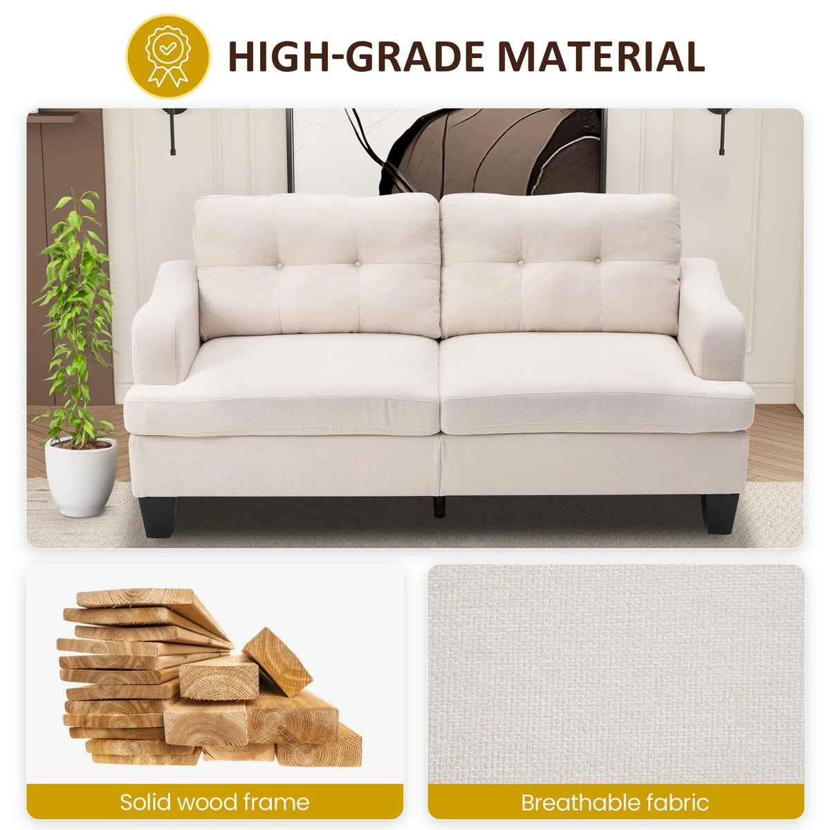 Royalcraft Swivel Nursery Glider Recliner. Comfy Upholstered Glider Chair with Lumbar Pillow and Footrest. Beige