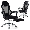 Mesh Office Chair Ergonomic Desk Chair with Footrest and Tilting Backrest. High Back Recliner Swivel Task Chair for Home Office