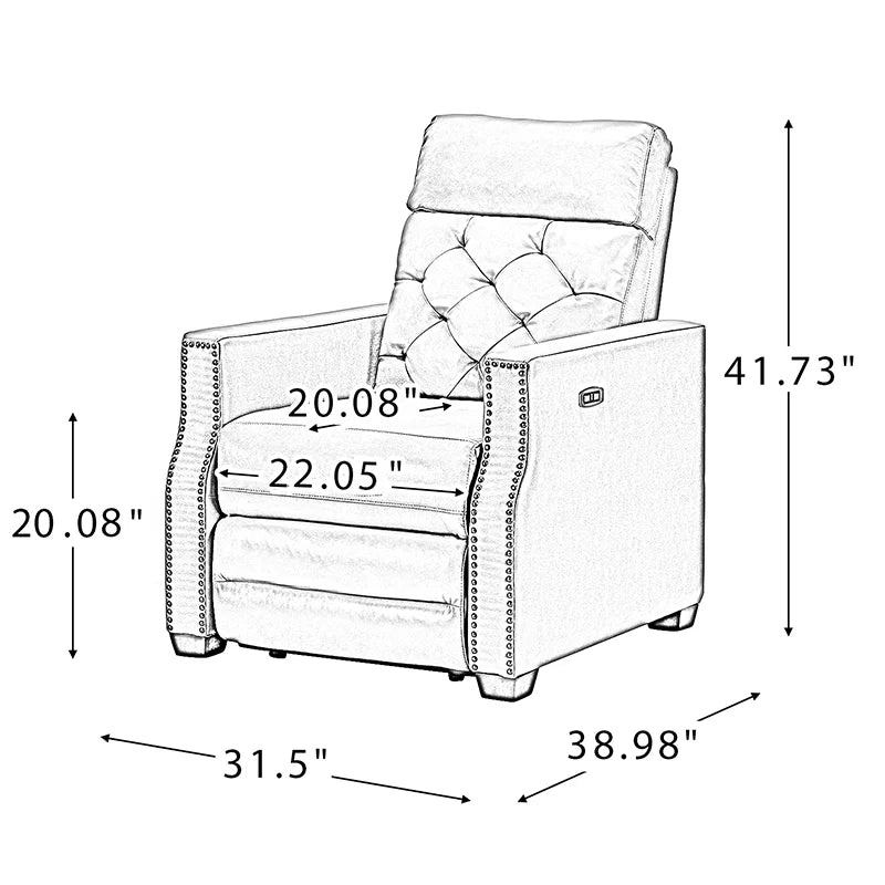 Carlota 31.5 Wide Genuine Leather Power Recliner