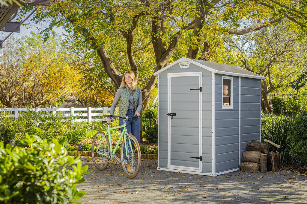 Manor 4 ft. W x 6 ft. D Plastic Vertical Storage Shed