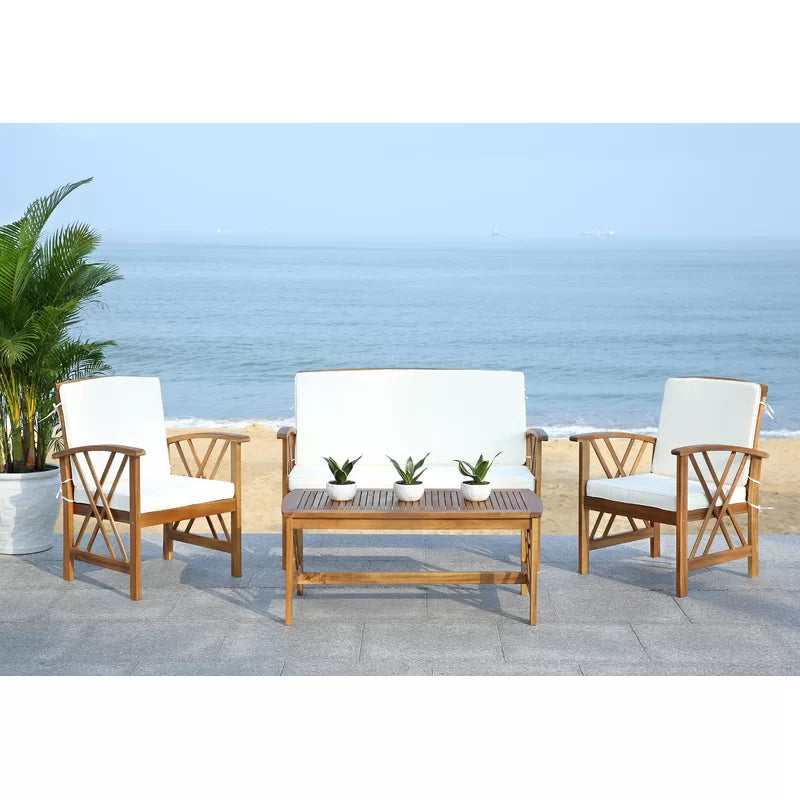 Aana Wicker 4 - Person Garden Lounge Set with Cushions