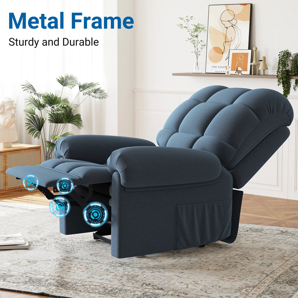 Power Recliner Chair. Electric Recline Sofa Chair for Adults with USB Port. Comfy Teddy Fleece Adjustable Cloud Sofa. Tool - Free Setup. Beige White