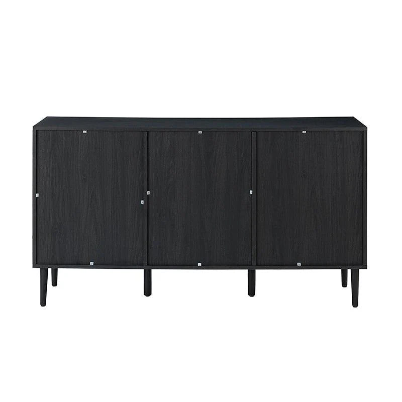 Posey 56 Wide Wood and Rattan Kacie Modern Sideboard