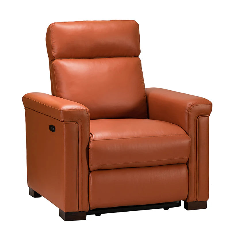 Lea 36.02 Wide Genuine Leather Power Recliner