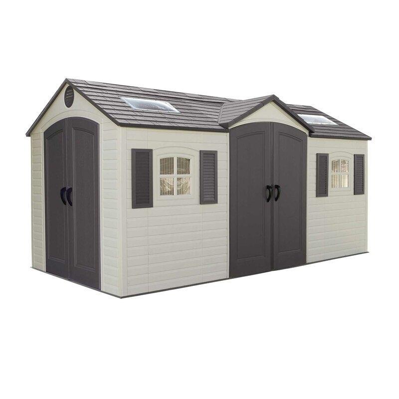 Dual Entry 15 ft. W x 8 ft. D Plastic Storage Shed