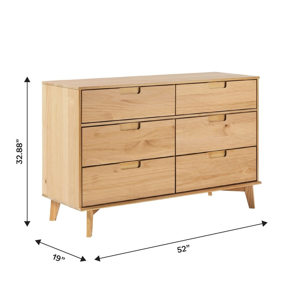 Middlebrook Gammelstaden Mid-Century Solid Wood 6-Drawer Dresser