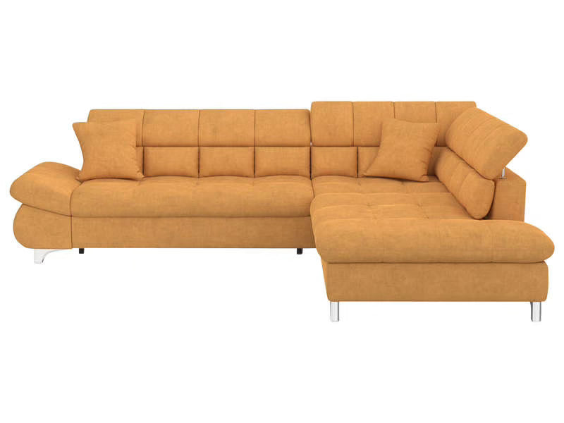 Canapé d'angle gauche/droite convertible TWIN 4 pl Tissu gris