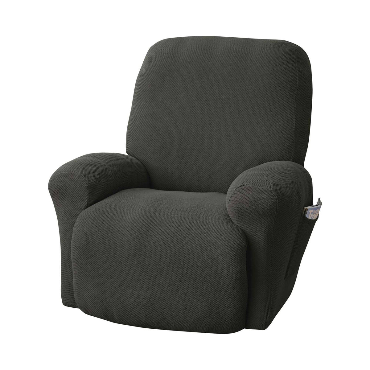 Mainstays 4-Piece Stretch Fabric Recliner Slipcover. Charcoal