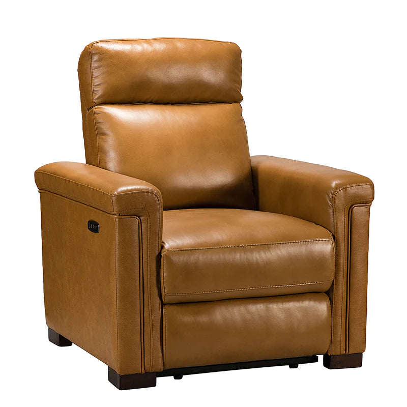 Lea 36.02 Wide Genuine Leather Power Recliner