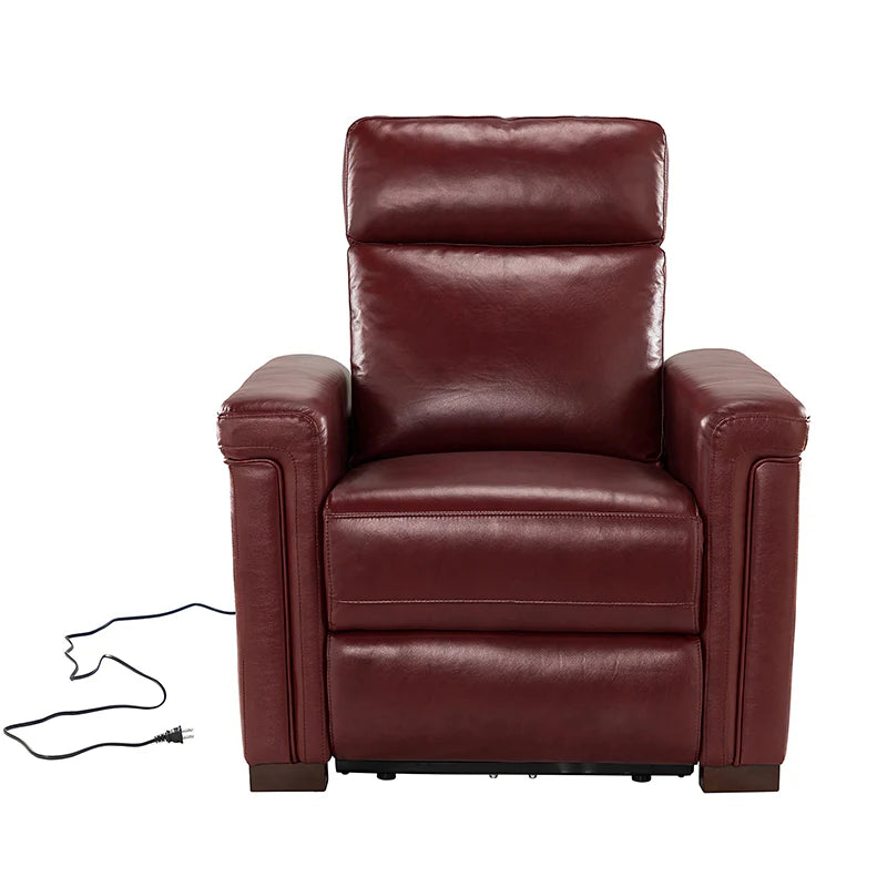 Lea 36.02 Wide Genuine Leather Power Recliner