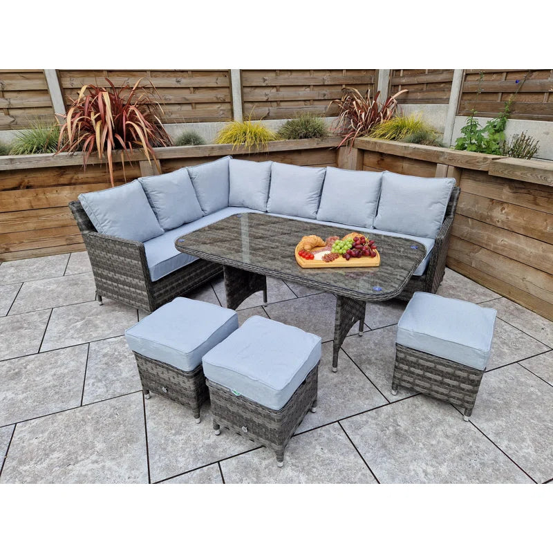 Auberta Wicker 9 - Person Garden Lounge Set