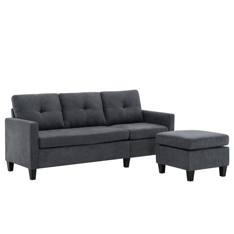 Almendarez 77′′ Wide Reversible Modular Sofa & Chaise With Ottoman