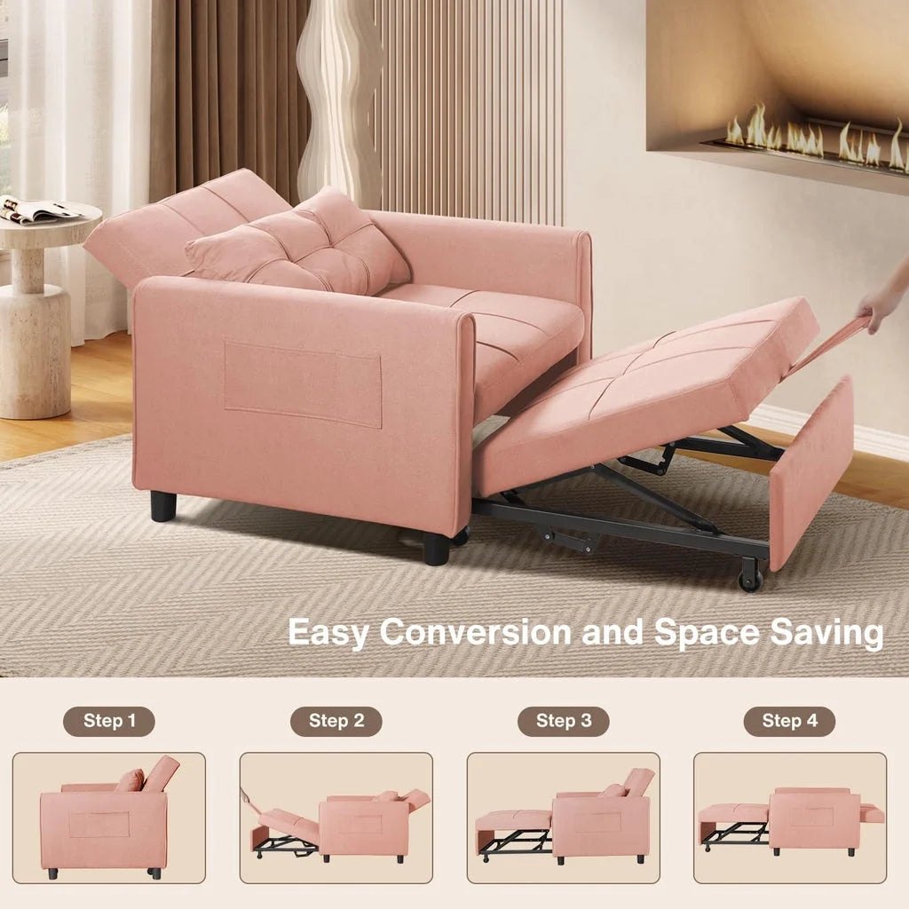 Convertible Sleeper Chair. Aiho 3 - in - 1 Convertible Sofa Bed Recliner Chair with Pull Out Couch - Dark Gray