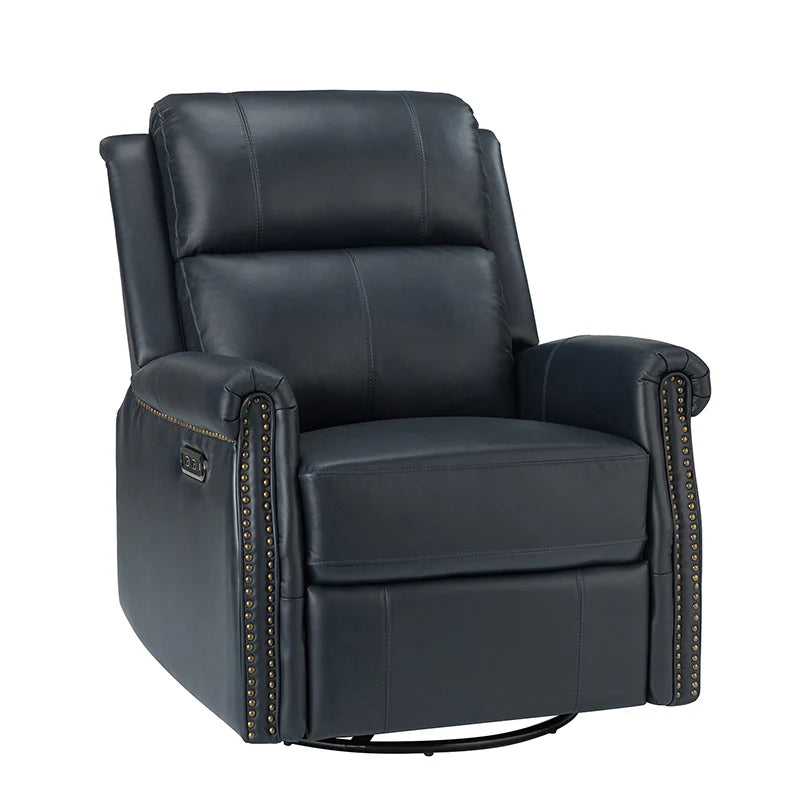 Kaietan Genuine Leather Power Rocking Recliner