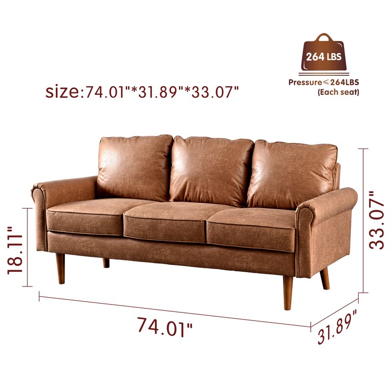 Ainsley 74.01 Rolled Arm Sofa