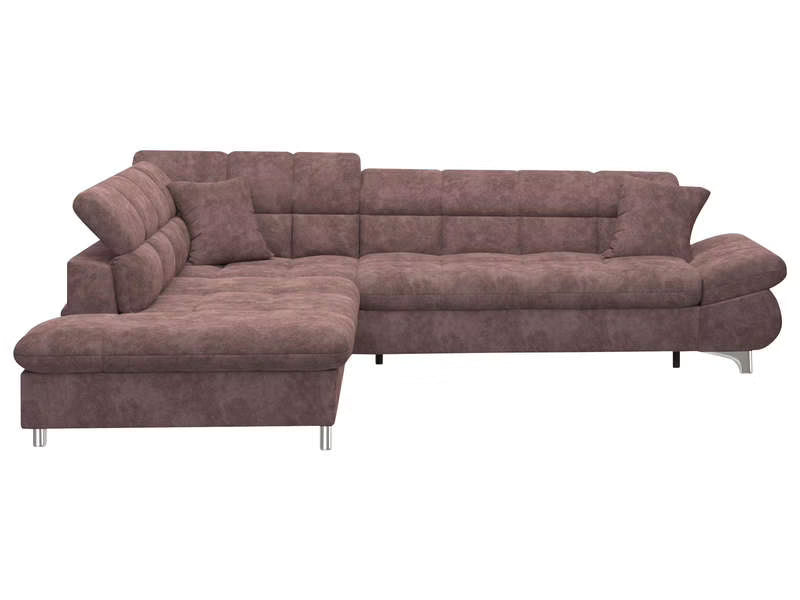 Canapé d'angle gauche/droite convertible TWIN 4 pl Tissu gris