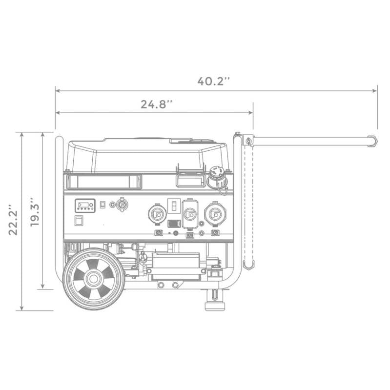 PORTABLE REMOTE START GAS GENERATOR 4550/3650 WATTS 30A 120/240V CARB AND CETL CERTIFIED WITH WHEEL KIT