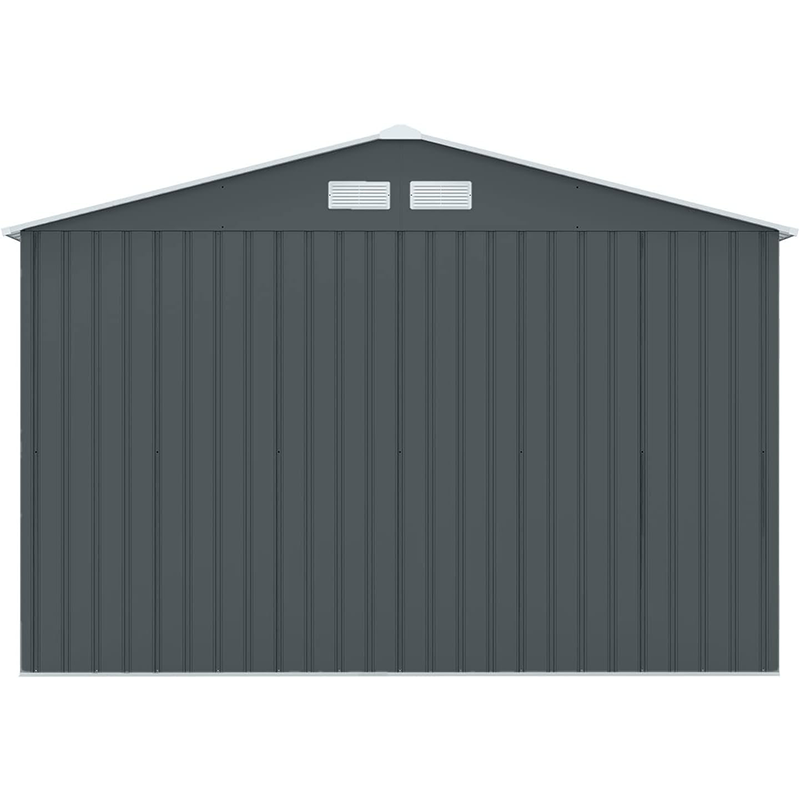 Metal Tool Shed. 277 cm x 191 cm x 192 cm. Garden Shed with Saddle Roof (Anthracite)