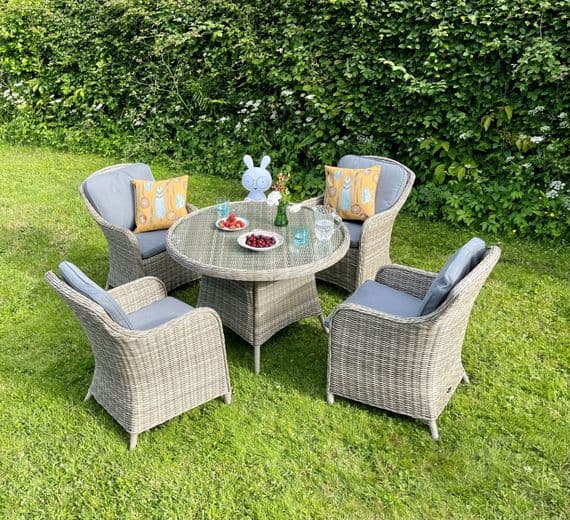 4 Seater Round Table Imperial Dining Set