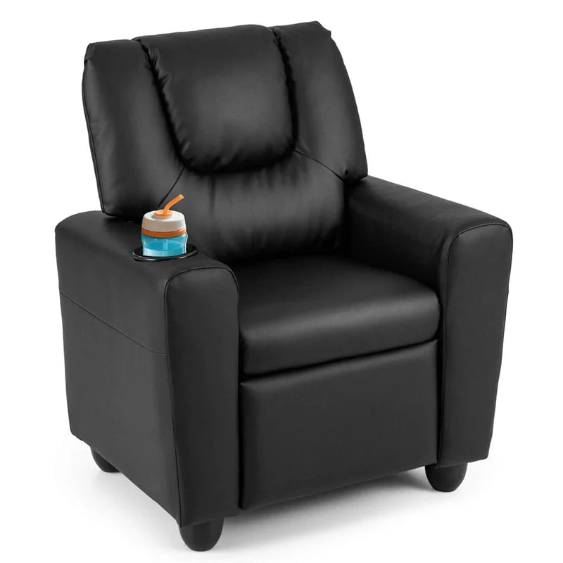 Kids Recliner Chair with Cup Holder & Side Pocket. Adjustable Toddler Lounge Sofa. Ergonomic Children Armchairs for Boys Girls Age 3+. 150lbs