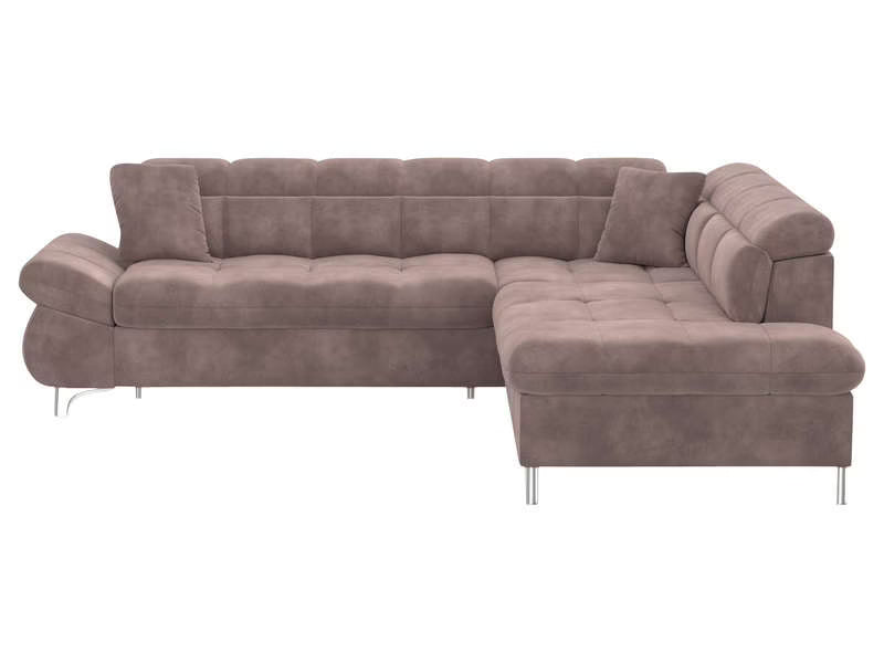 Canapé d'angle gauche/droite convertible TWIN 4 pl Tissu gris