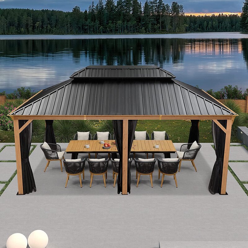 18 Ft. W x 12 Ft. D Metal Patio Gazebo