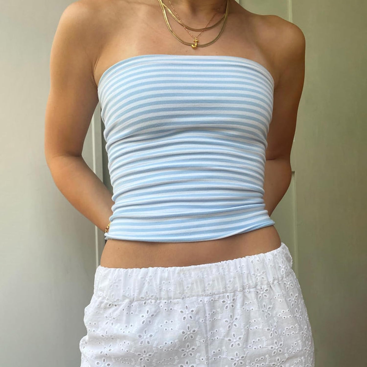 Women Y2k Tube Top Floral Print Bandeau Top Strapless Summer Slim Fit Crop Top