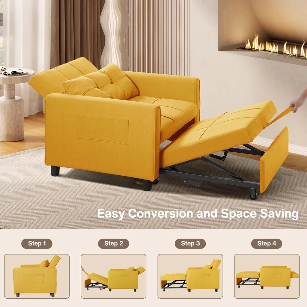 Convertible Sleeper Chair. Aiho 3 - in - 1 Convertible Sofa Bed Recliner Chair with Pull Out Couch - Dark Gray