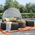 Quest Wicker Rattan Outdoor Patio Canopy Sectional Daybed