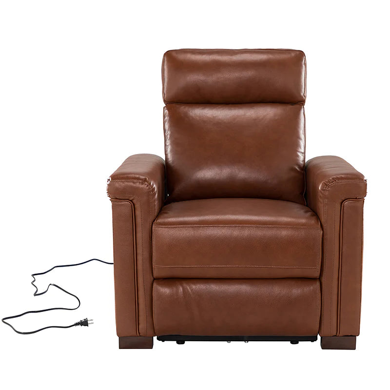 Lea 36.02 Wide Genuine Leather Power Recliner