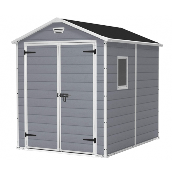 Keter Manor Outdoor Plastic Garden Storage Shed. Grey