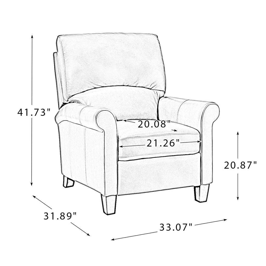 Eliana 33.07 Wide Genuine Leather Manual Recliner