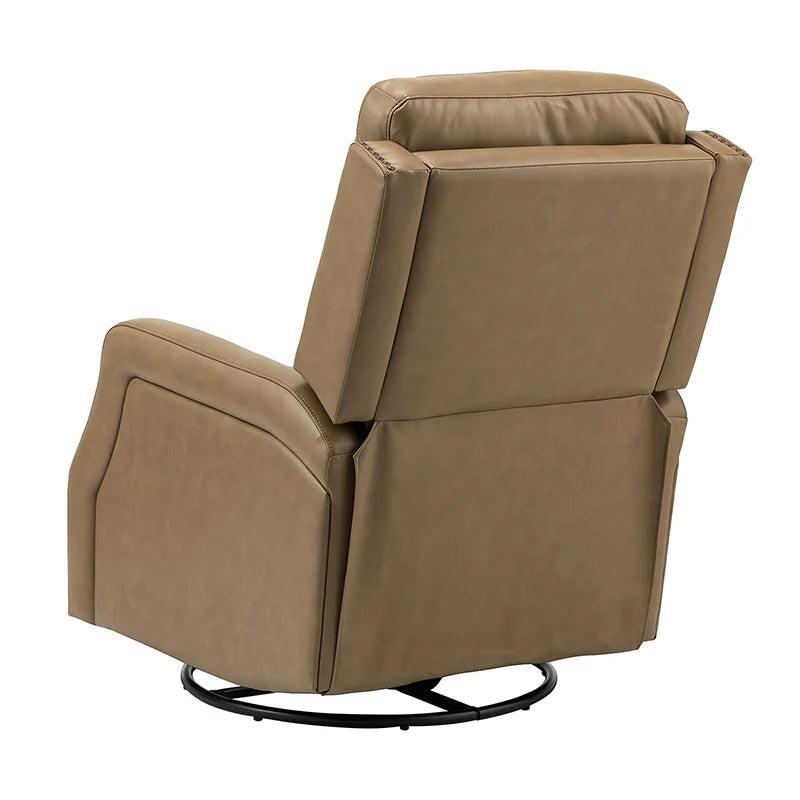 Benito 28.74 Wide Genuine Leather Swivel Rocker Recliner
