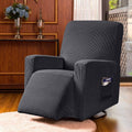 Subrtex Stretch 1-Piece Textured Grid Recliner Slipcover. Gray