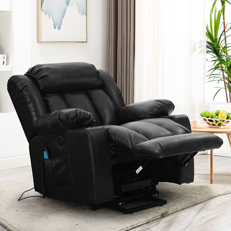 💥Clearance Sale🔥 MCombo Large Lay Flat Dual Motor Power Lift Recliner Chair Sofa with Massage and Heat. USB Ports. Cup Holders. Extended Footrest！