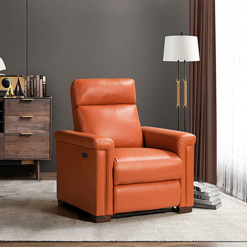 Lea 36.02 Wide Genuine Leather Power Recliner