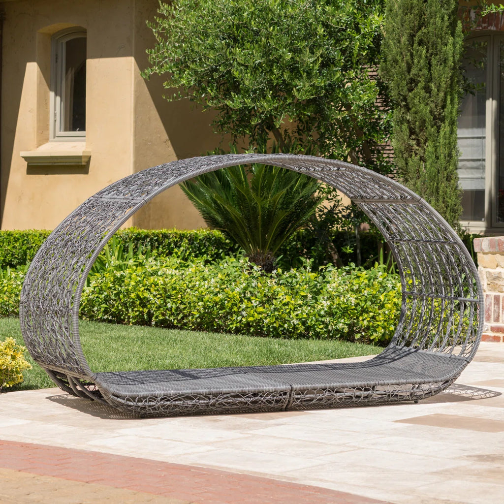 Lavina 91.26'' Aluminium.Wicker Outdoor Patio Daybed