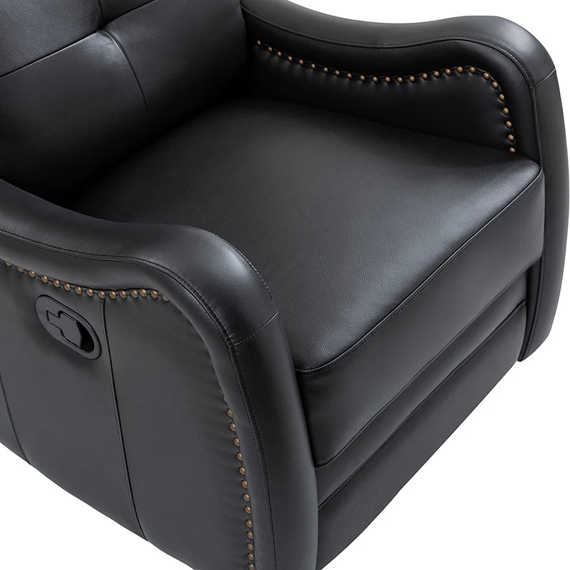 Amelia Genuine Leather Swivel Rocker Recliner